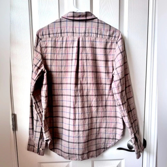 Jenni Kayne Lightweight Flannel Taupe Plaid XS - Picture 6 of 11